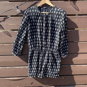 Madewell black and white patterned romper